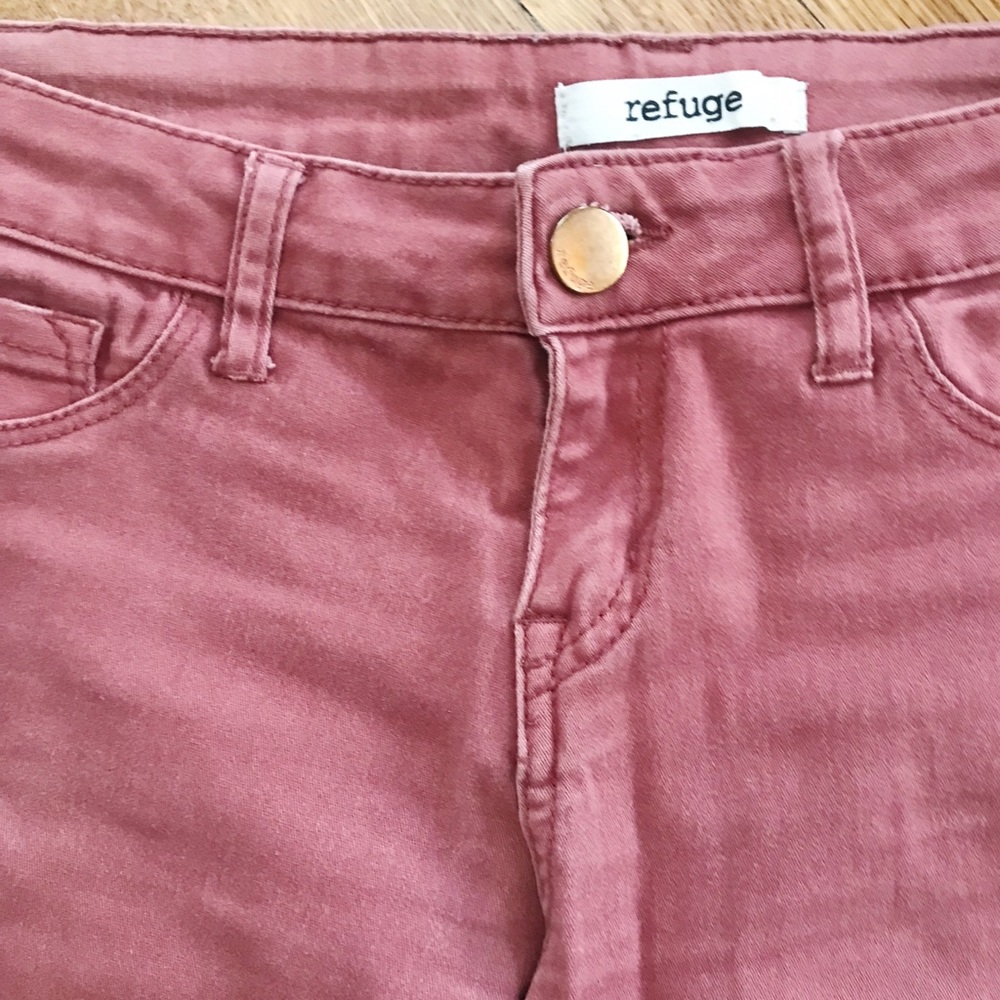 Salmon skinny jeans